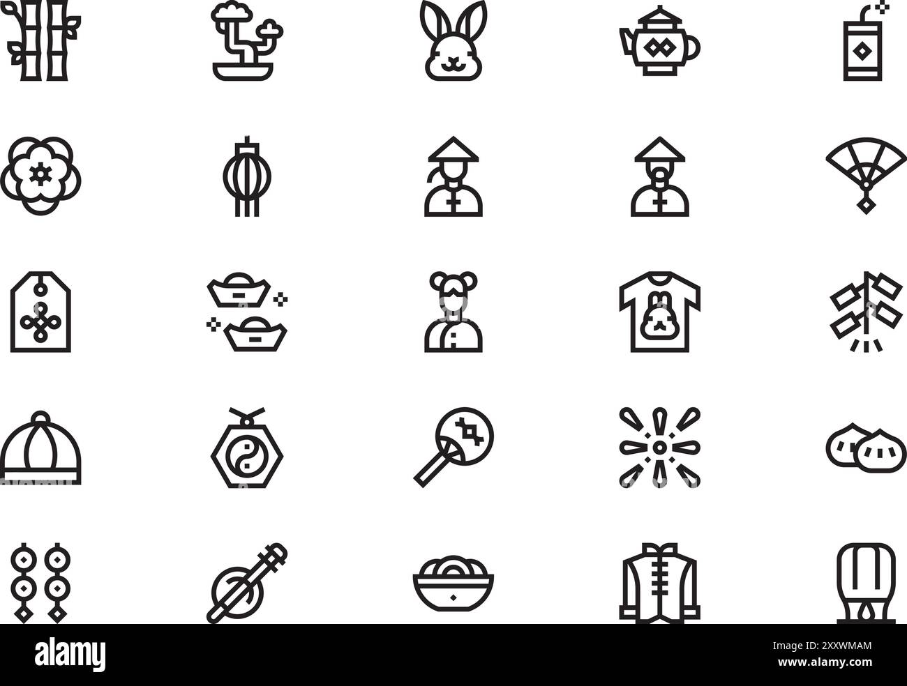 Chinese new year icons collection is a vector illustration with ...