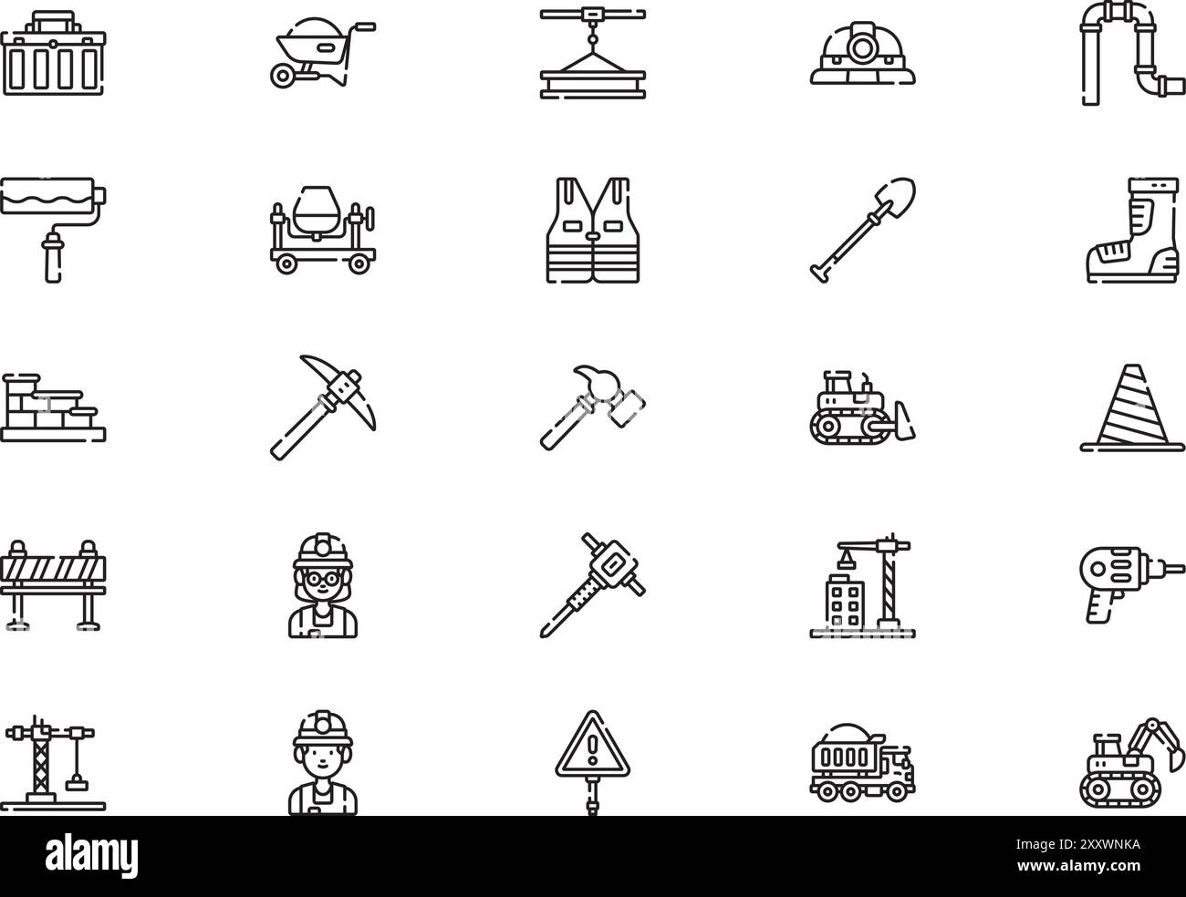 Construction icons collection is a vector illustration with editable ...