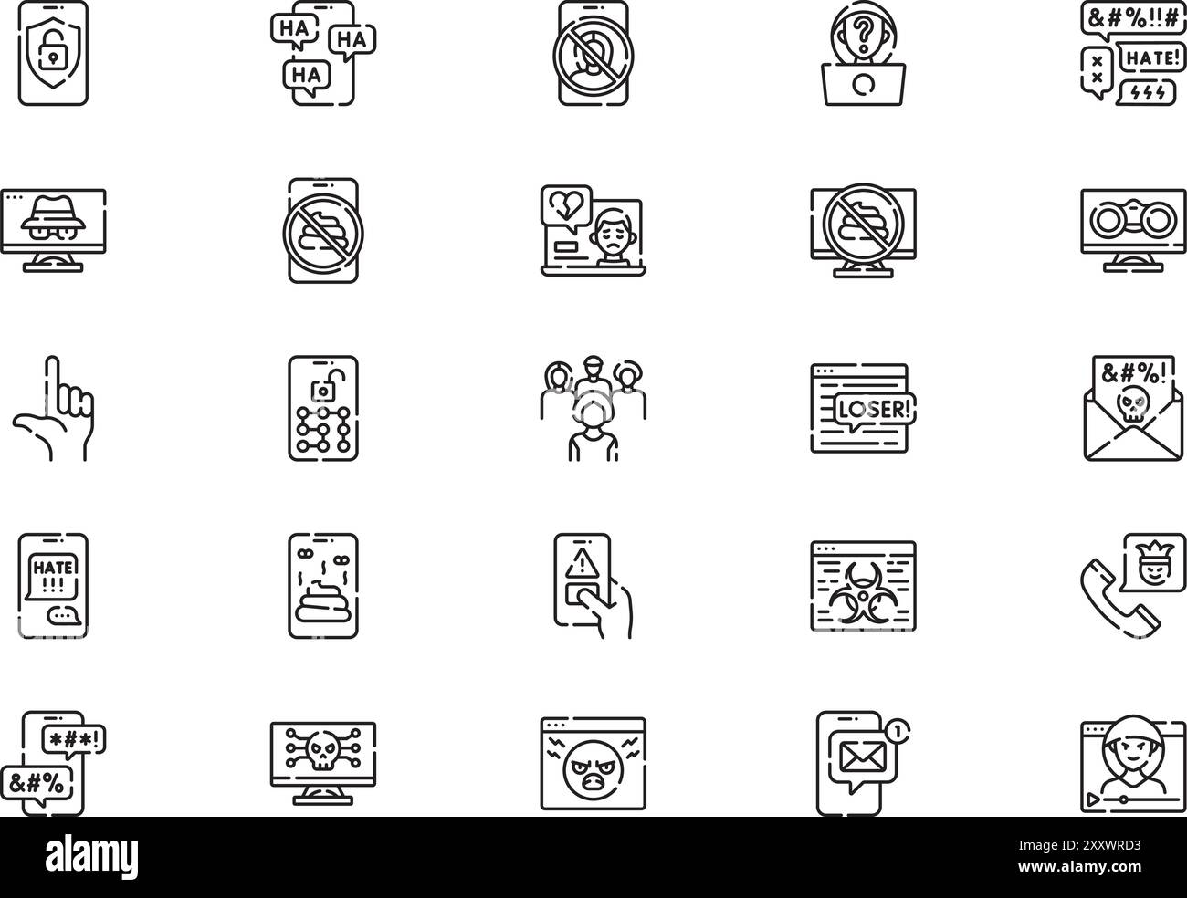 Cyberbullying Clipart Black And White
