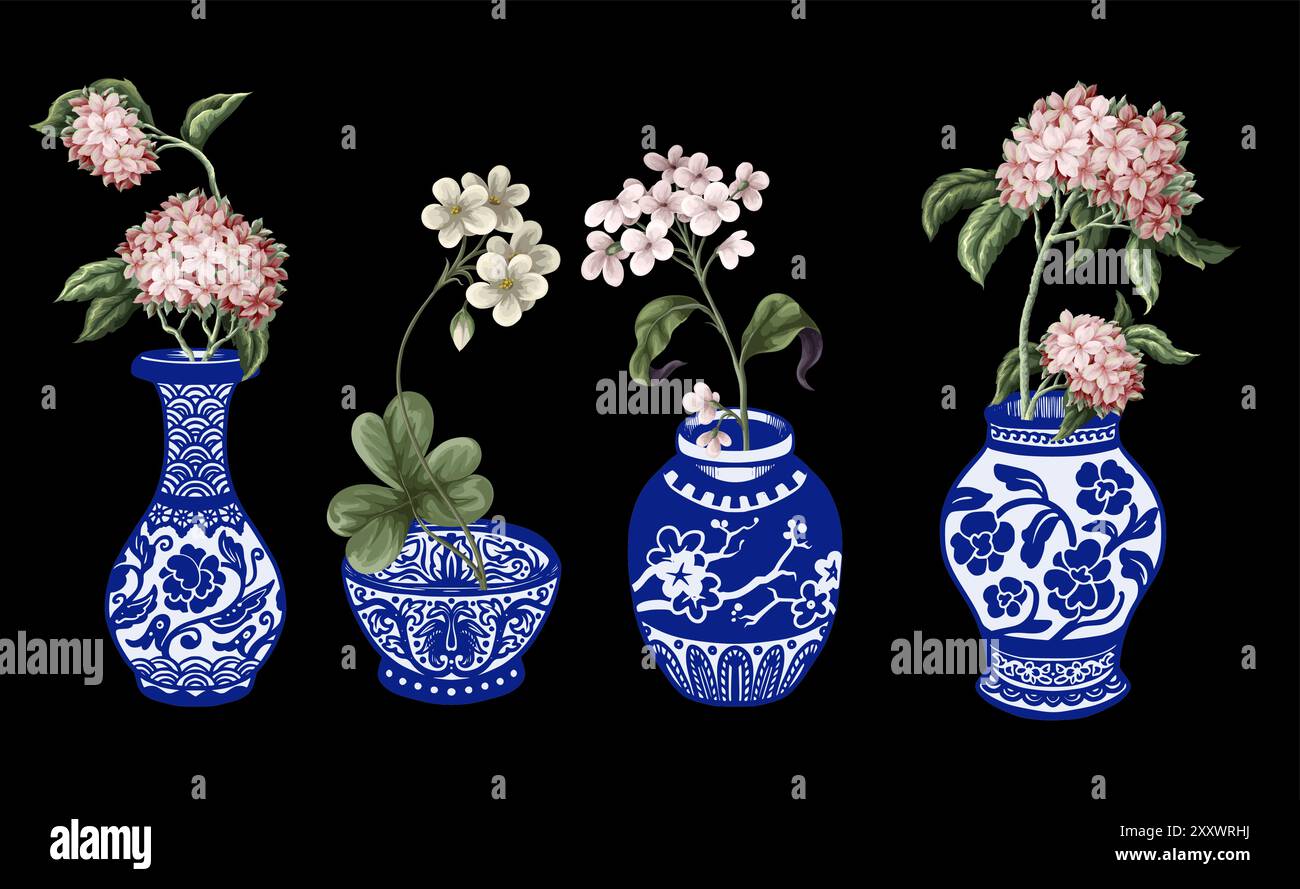 Chinese vases Stock Vector Images - Alamy
