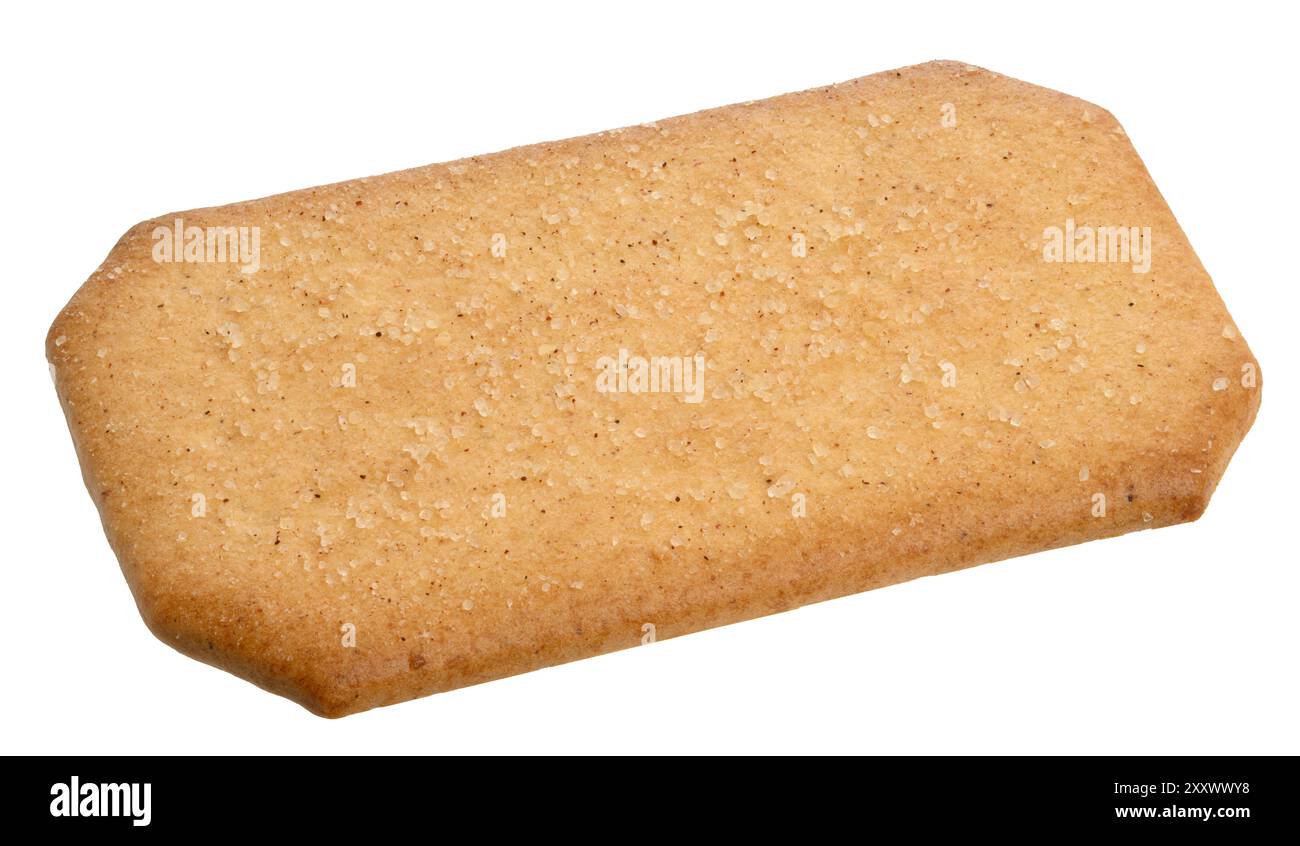 Rectangular baked cookies sprinkled with sugar on isolated background Stock Photo