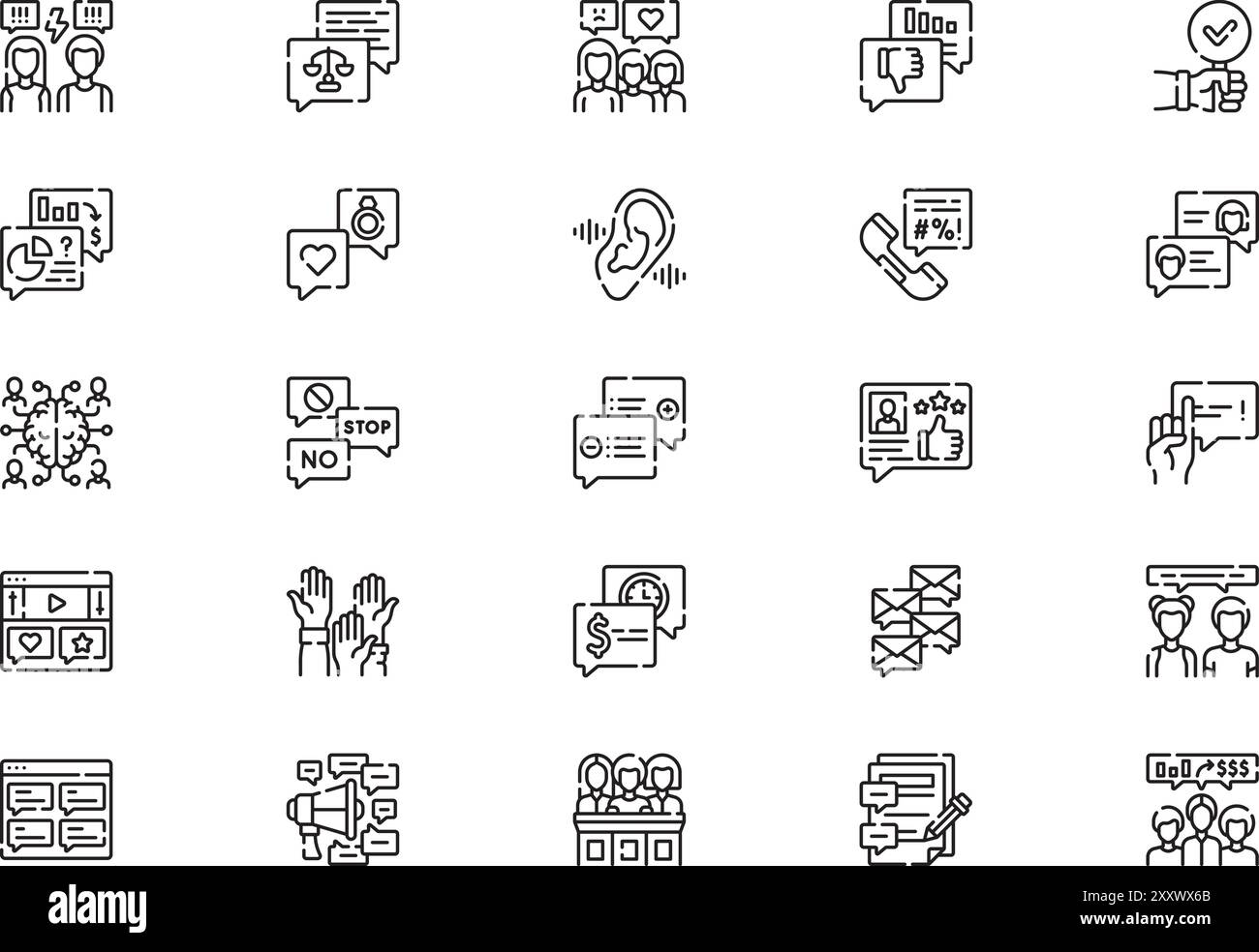 Discussion icons collection is a vector illustration with editable ...