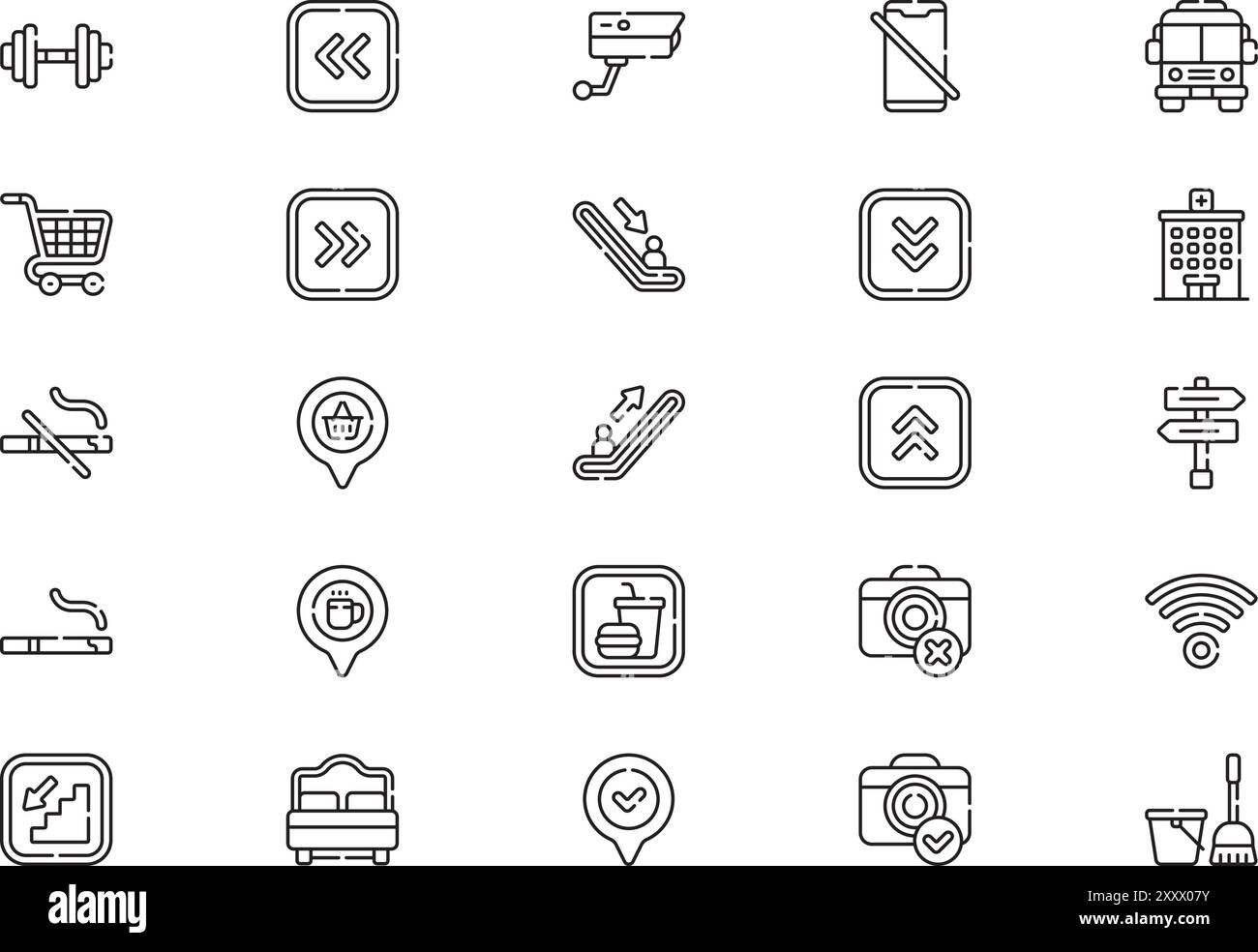 Wayfinding icons collection is a vector illustration with editable ...