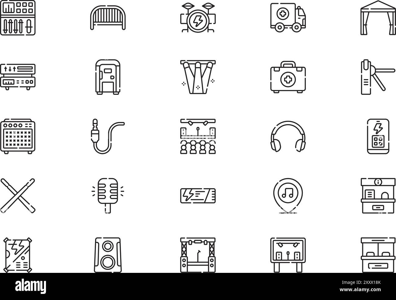 Festival icons collection is a vector illustration with editable stroke ...