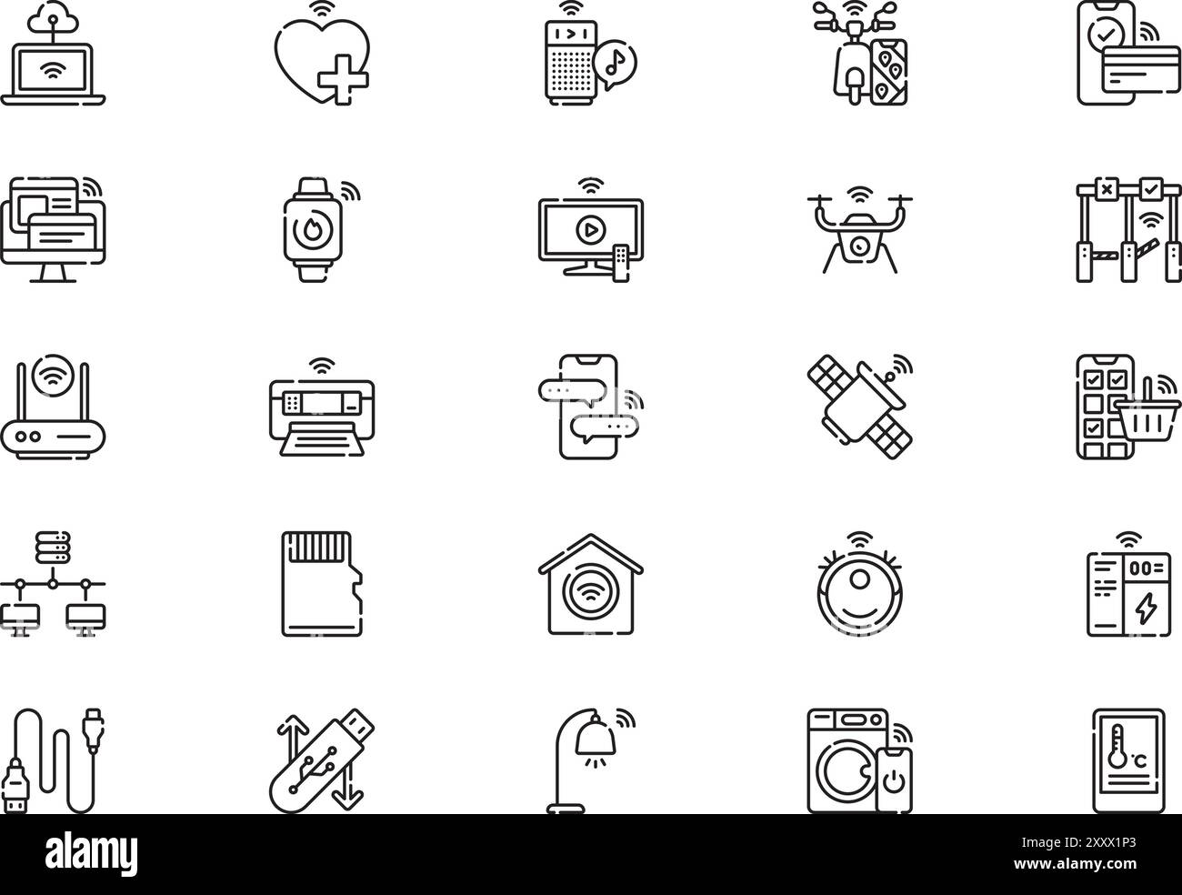 Digital technology icons collection is a vector illustration with ...