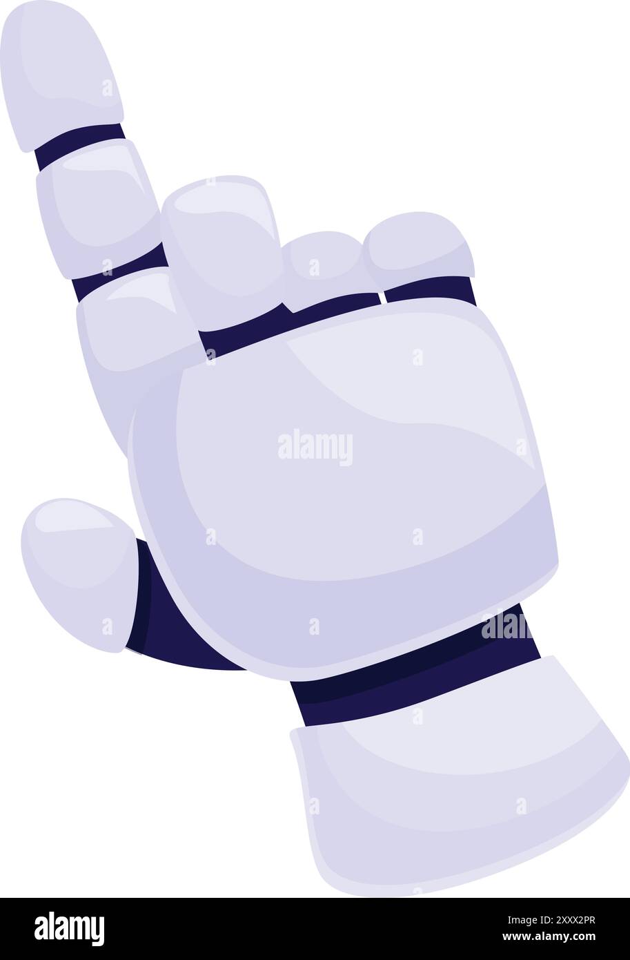 Cartoon robotic arm is pointing with its index finger Stock Vector
