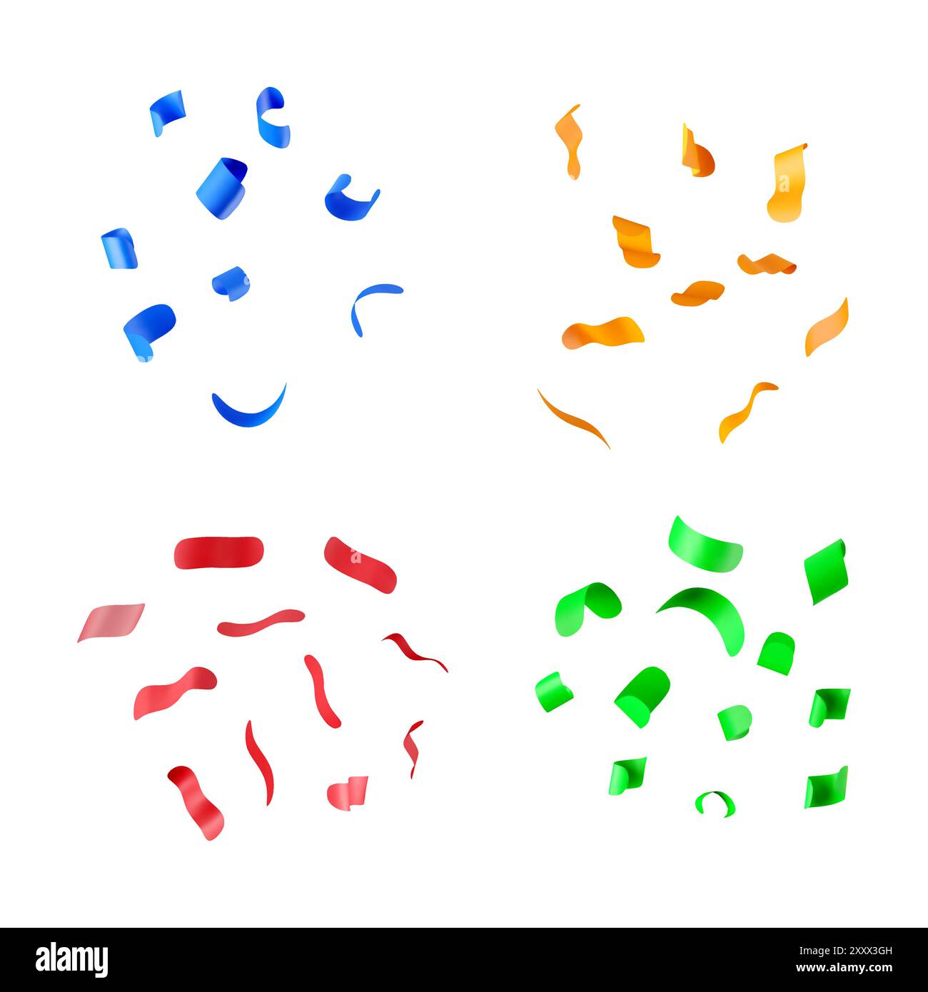3D party confetti set isolated on white Stock Vector Image & Art - Alamy