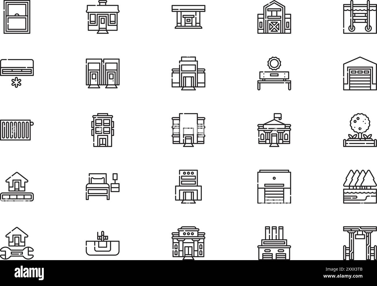 Property development icons collection is a vector illustration with ...