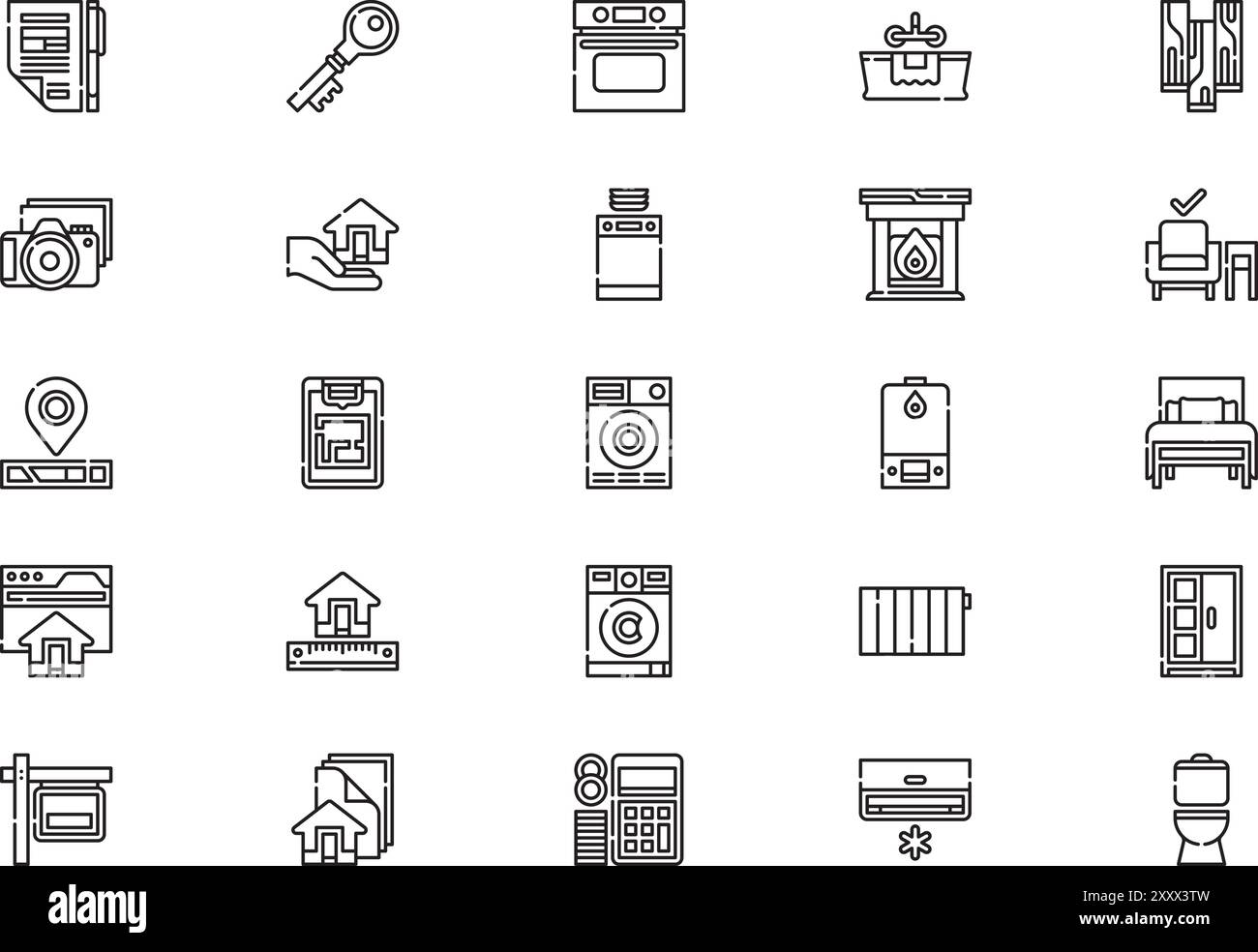 House rental icons collection is a vector illustration with editable ...