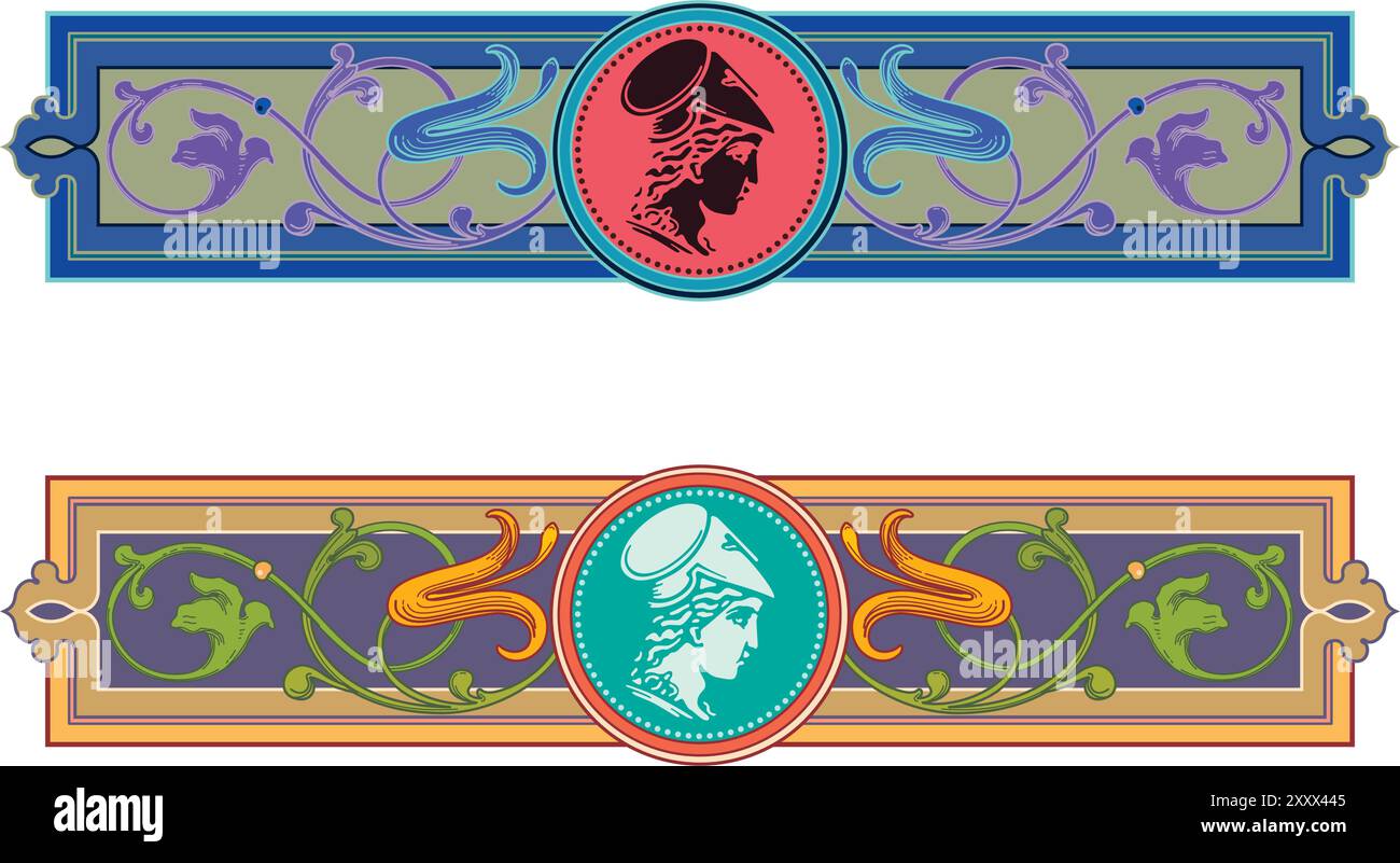 Chapter Swirls Retro chapter dividers swirl floral ornament bookmarks sketch set ...
