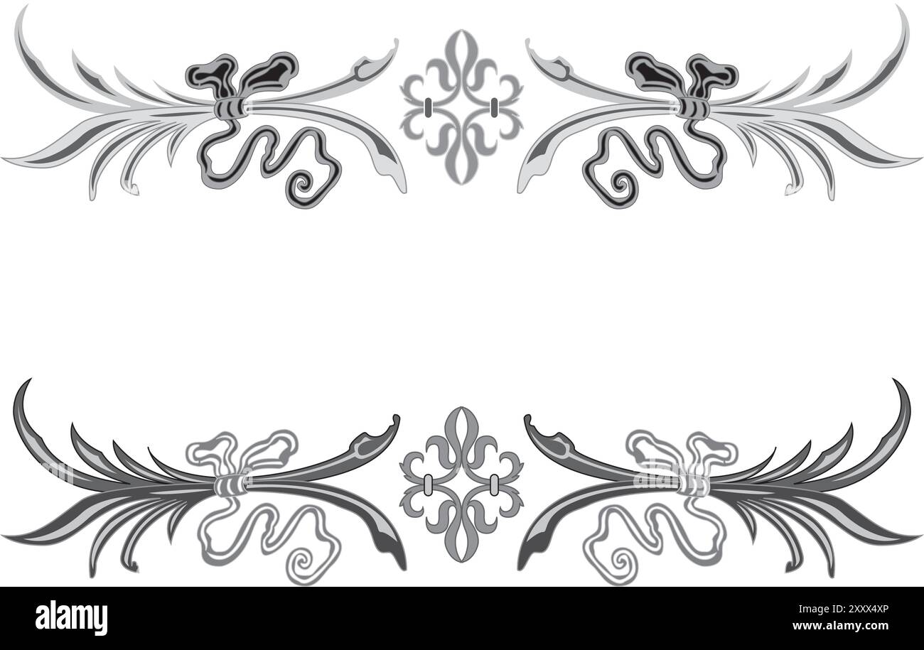 Chapter Swirls Retro chapter dividers swirl floral ornament bookmarks sketch set ...