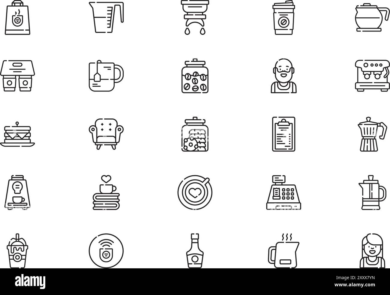 Coffee shop icons collection is a vector illustration with editable ...