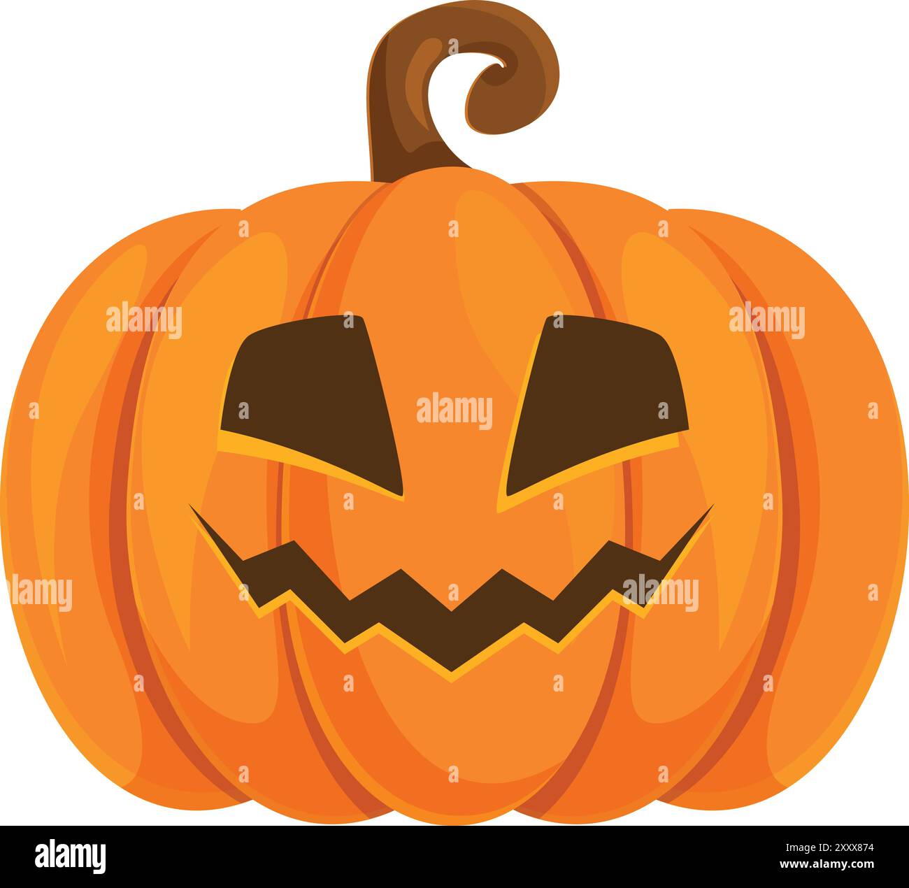 Carved pumpkin with its mouth open, showing its teeth, for halloween decorations Stock Vector