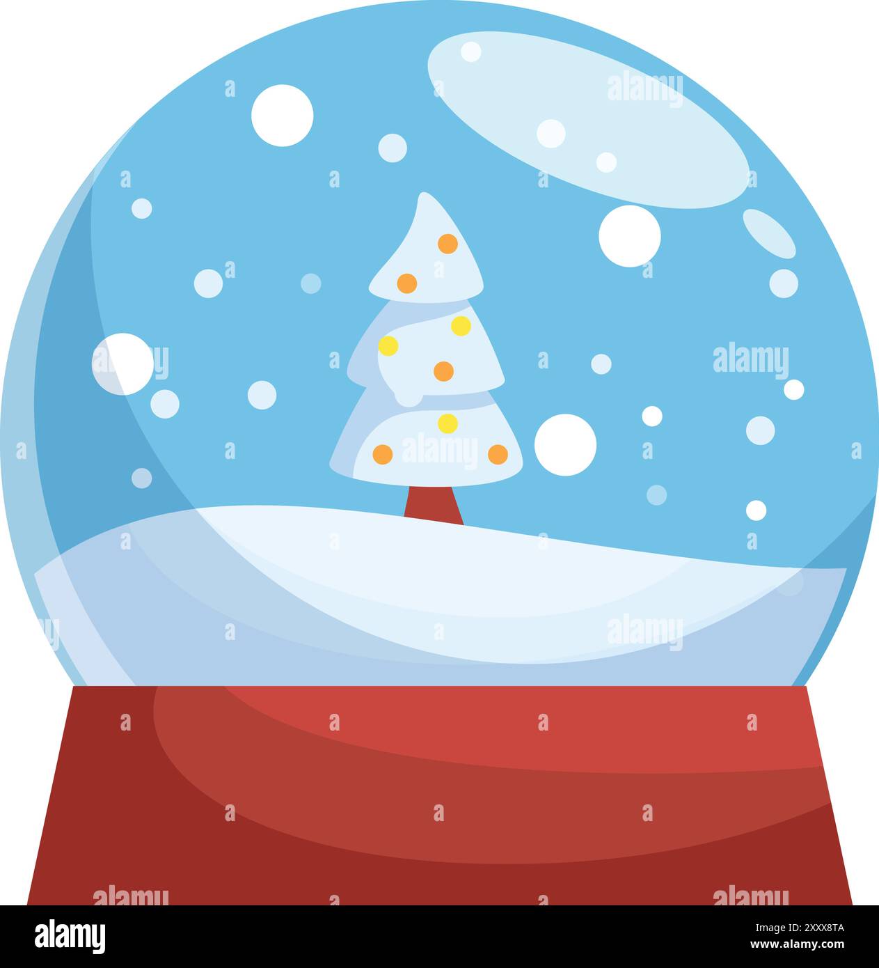 Snow globe depicting a classic christmas scene with a decorated ...