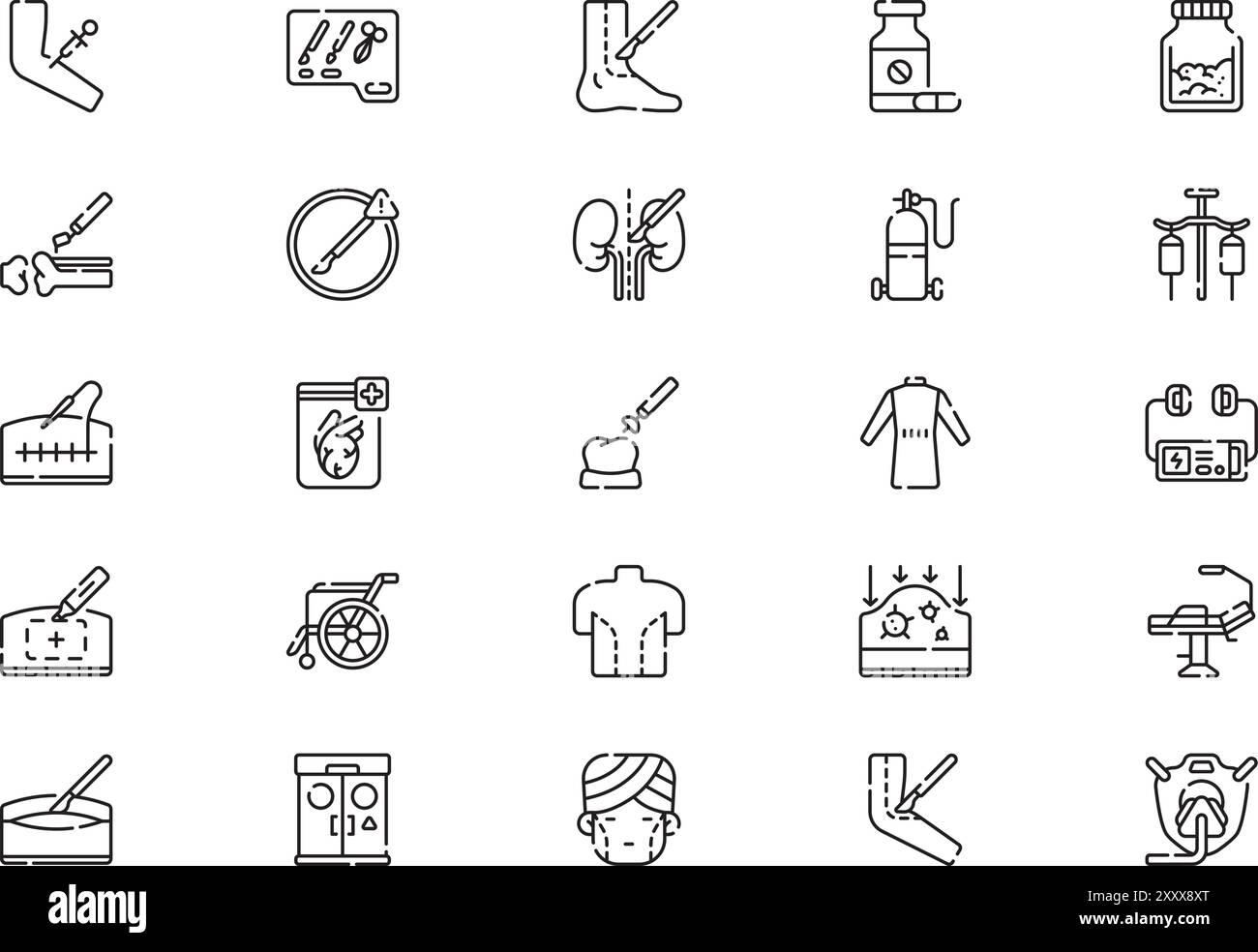 Surgery icons collection is a vector illustration with editable stroke ...