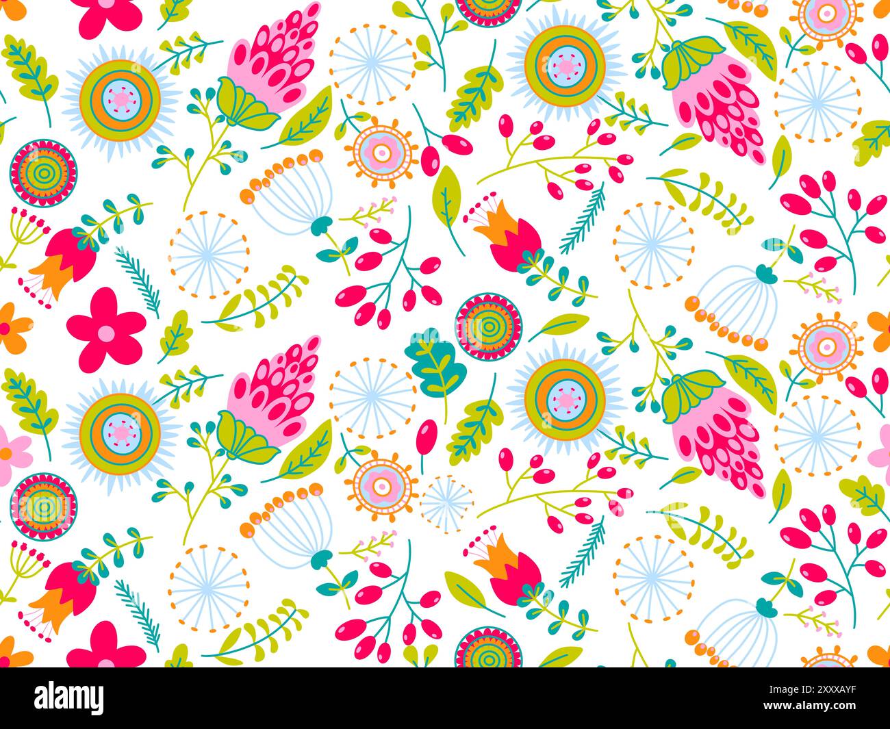 Simple floral seamless pattern with flowers for fabrics and textiles ...
