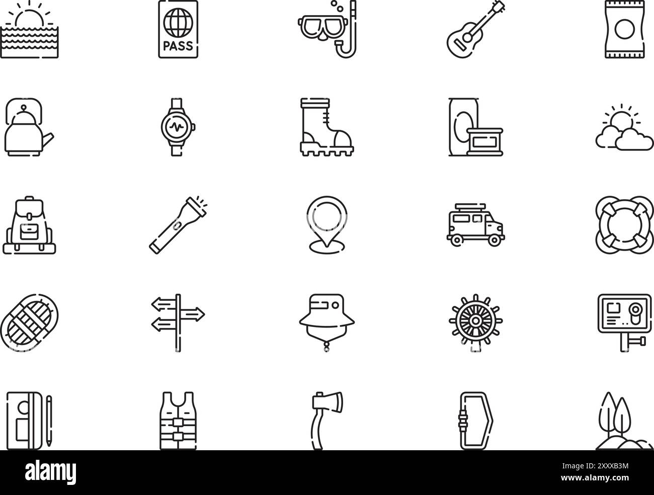 Adventure icons collection is a vector illustration with editable ...