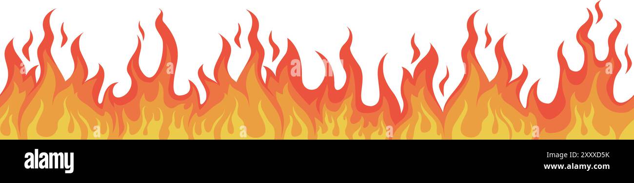 Seamless loopable fire and flames border isolated vector Stock Vector ...