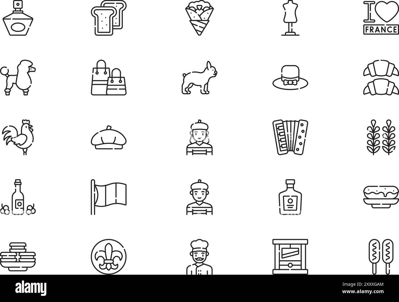 France icons collection is a vector illustration with editable stroke ...