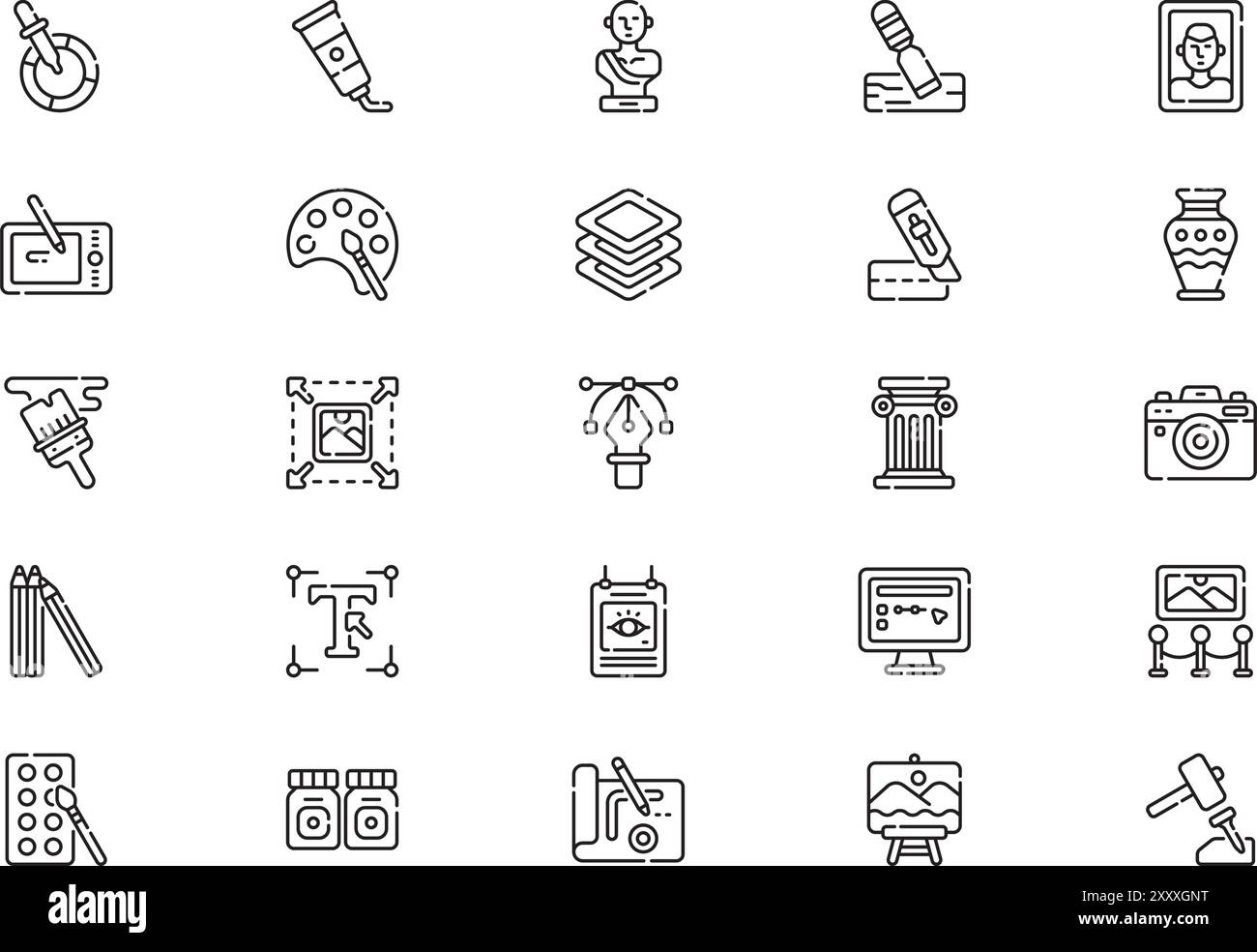 Art and design icons collection is a vector illustration with editable ...
