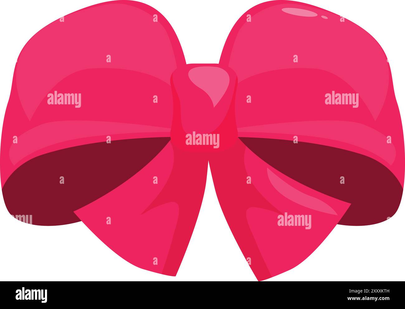 Big shiny pink bow tied with a ribbon isolated on white background ...