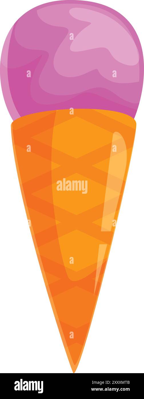 Pink ice cream melting in a crispy waffle cone Stock Vector Image & Art ...