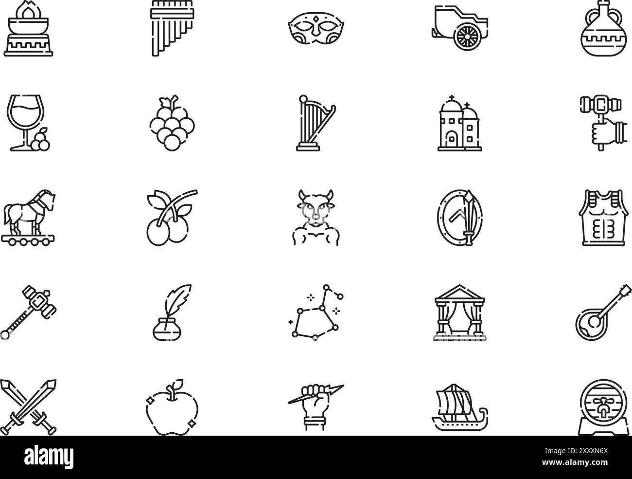 Greece icons collection is a vector illustration with editable stroke ...