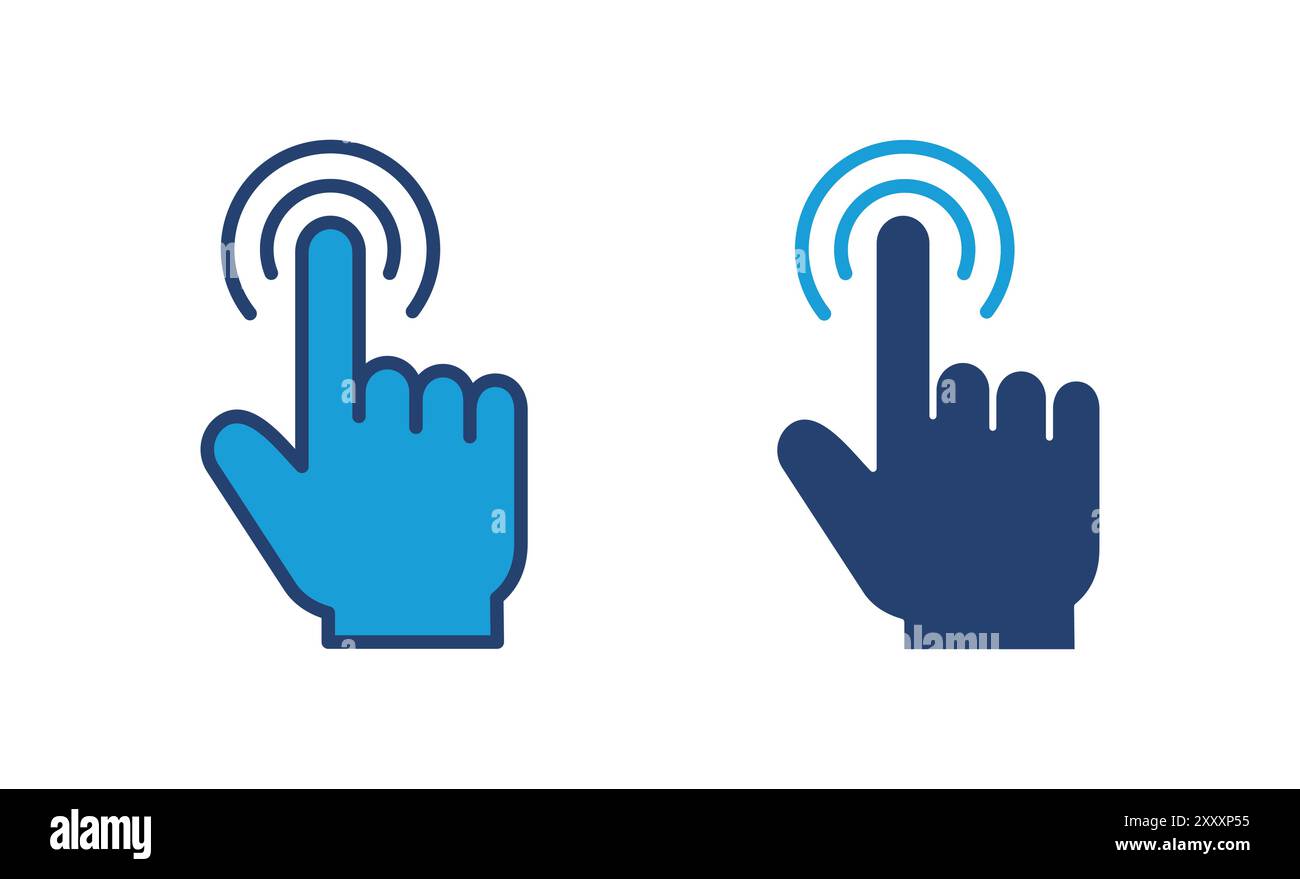 Hand click icon vector. pointer icon vector. hand cursor icon vector Stock Vector