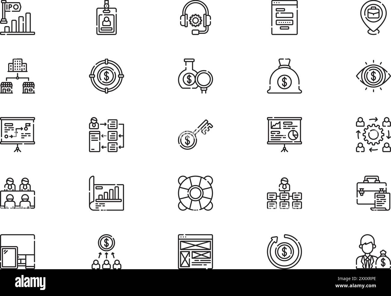 Startups icons collection is a vector illustration with editable stroke ...