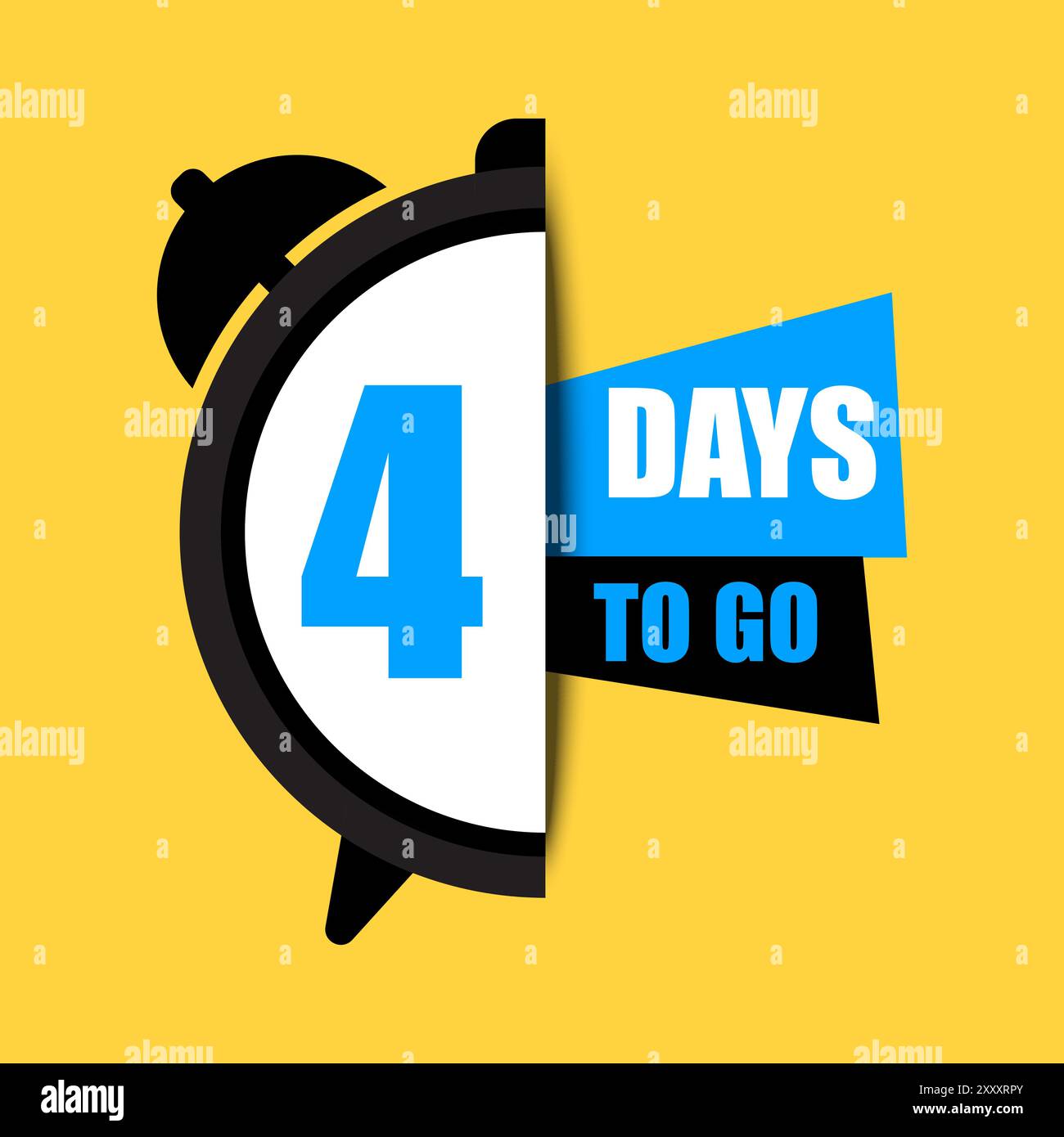 Countdown timer graphic. Number four focus. Bold 4 days to go text ...