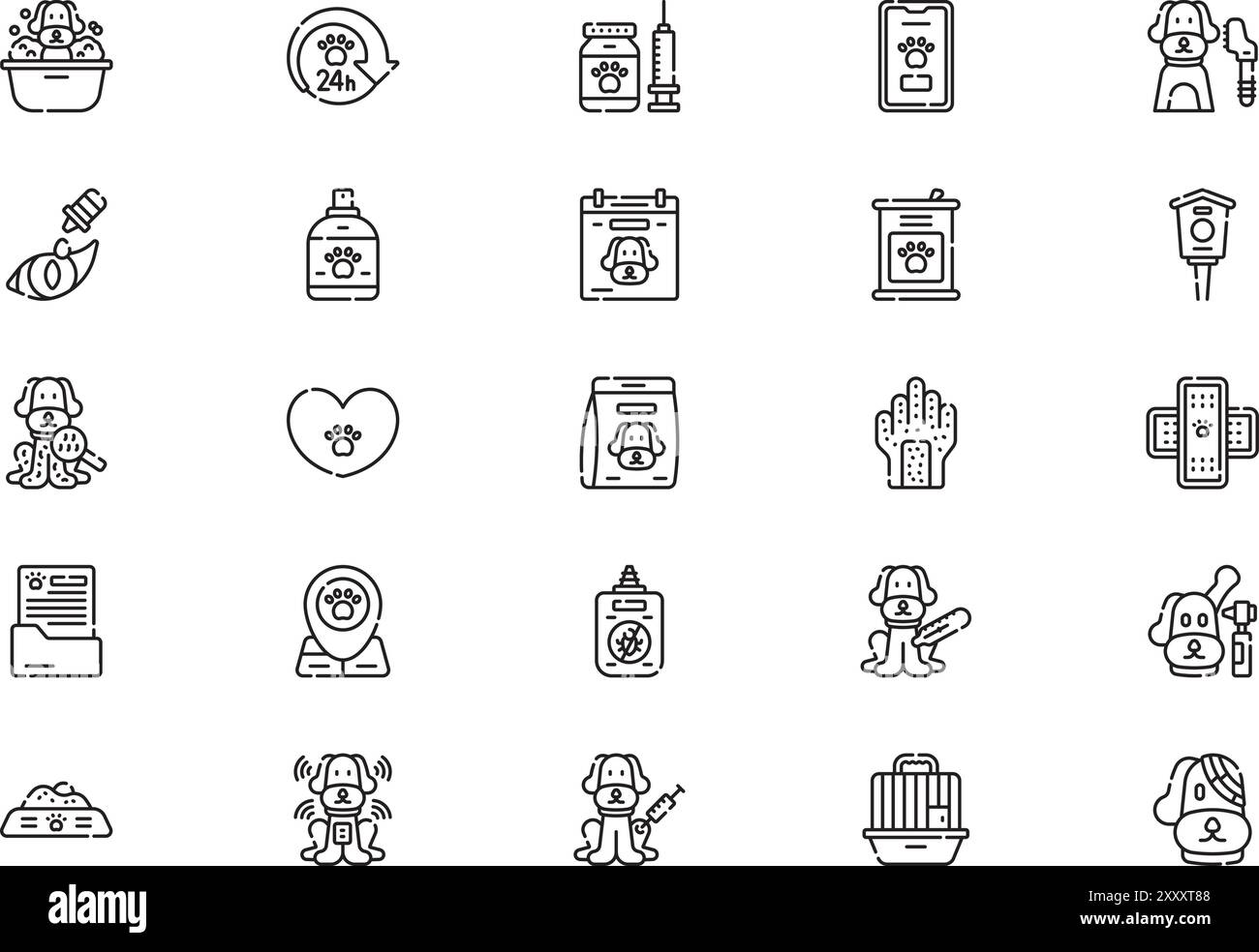Veterinary icons collection is a vector illustration with editable ...