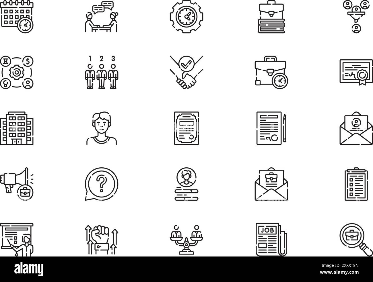 Recruitment icons collection is a vector illustration with editable ...