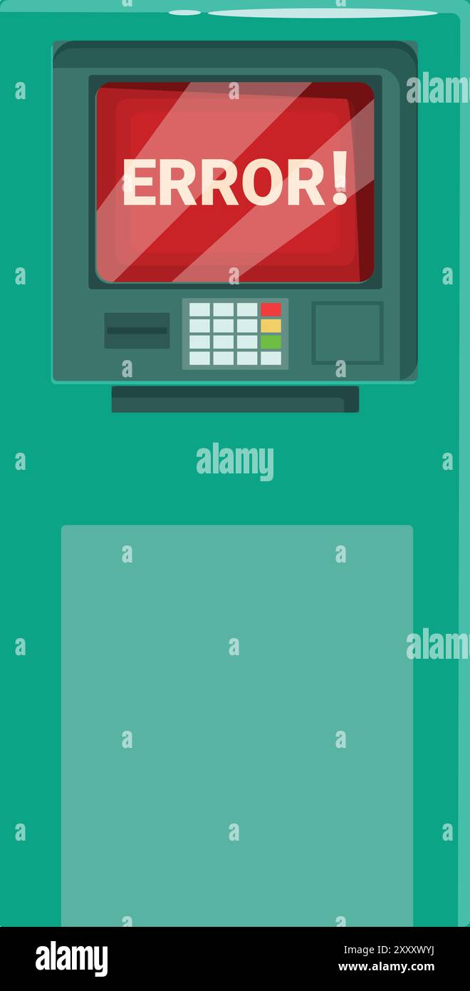 Atm is showing an error message on the screen Stock Vector