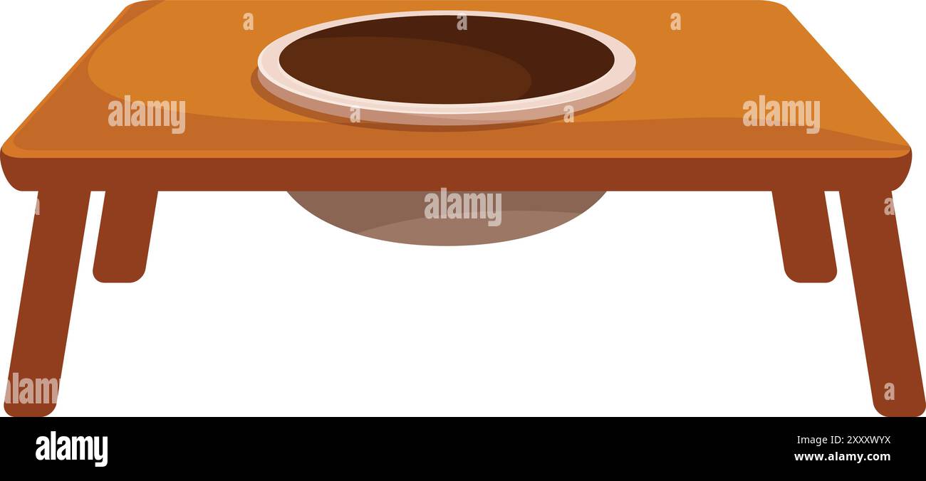 Image showcasing Simple wooden pet feeding station with bowls for food and water ...