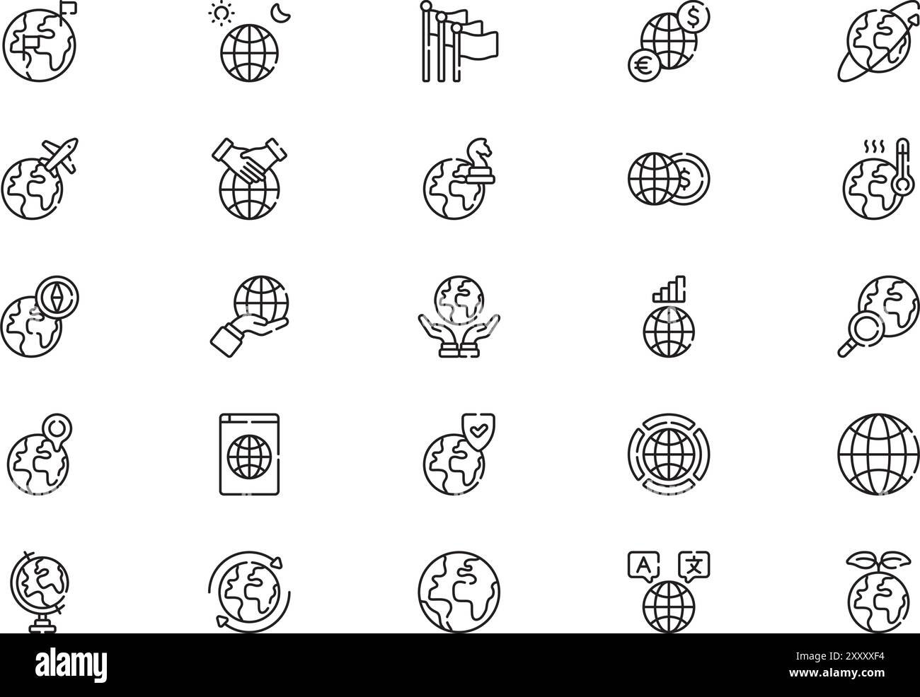 World flags icons Black and White Stock Photos & Images - Alamy