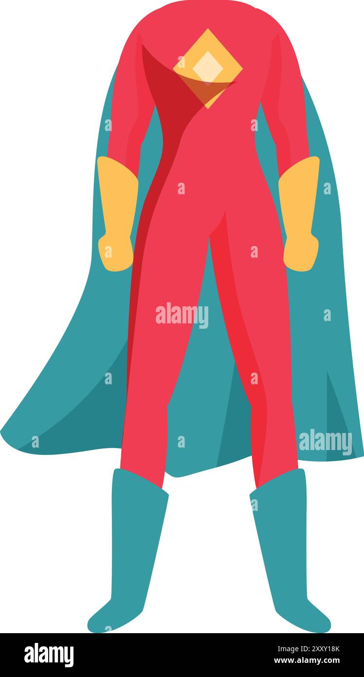 Cartoon superhero wearing a red and blue costume with a cape is ...