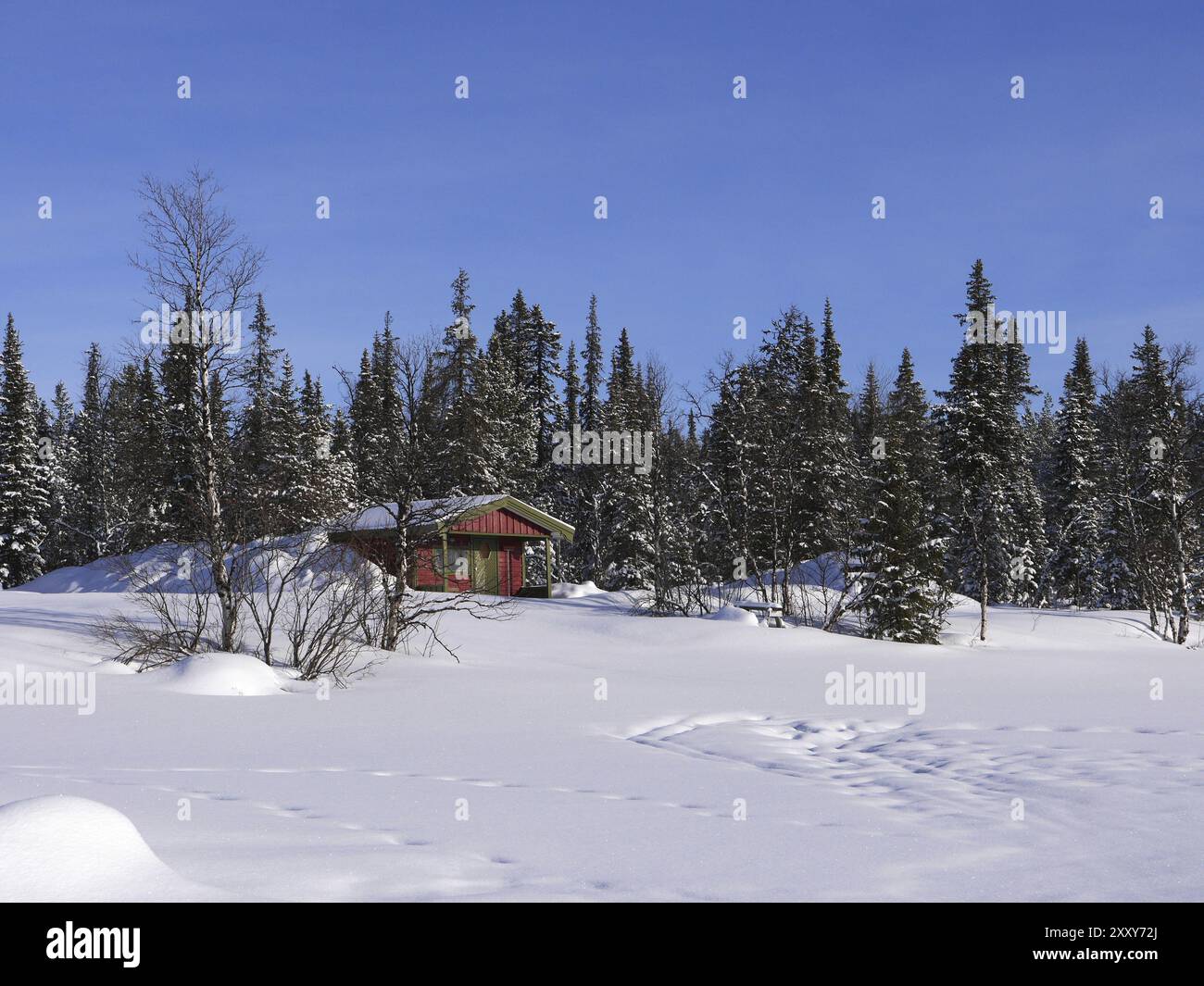 View of Cabin in Lapland Stock Photo - Alamy