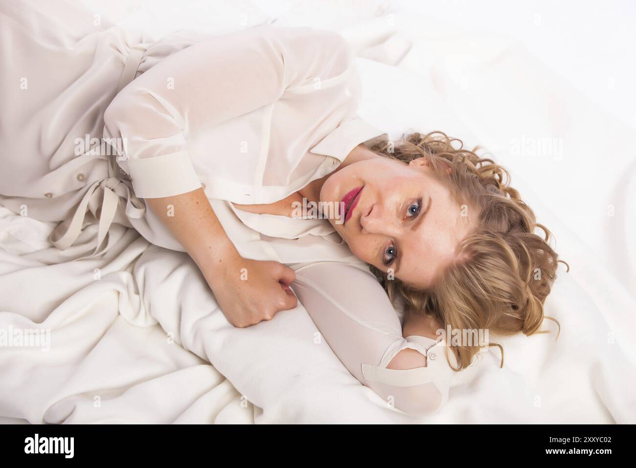 Cute woman lies on hi-res stock photography and images - Alamy