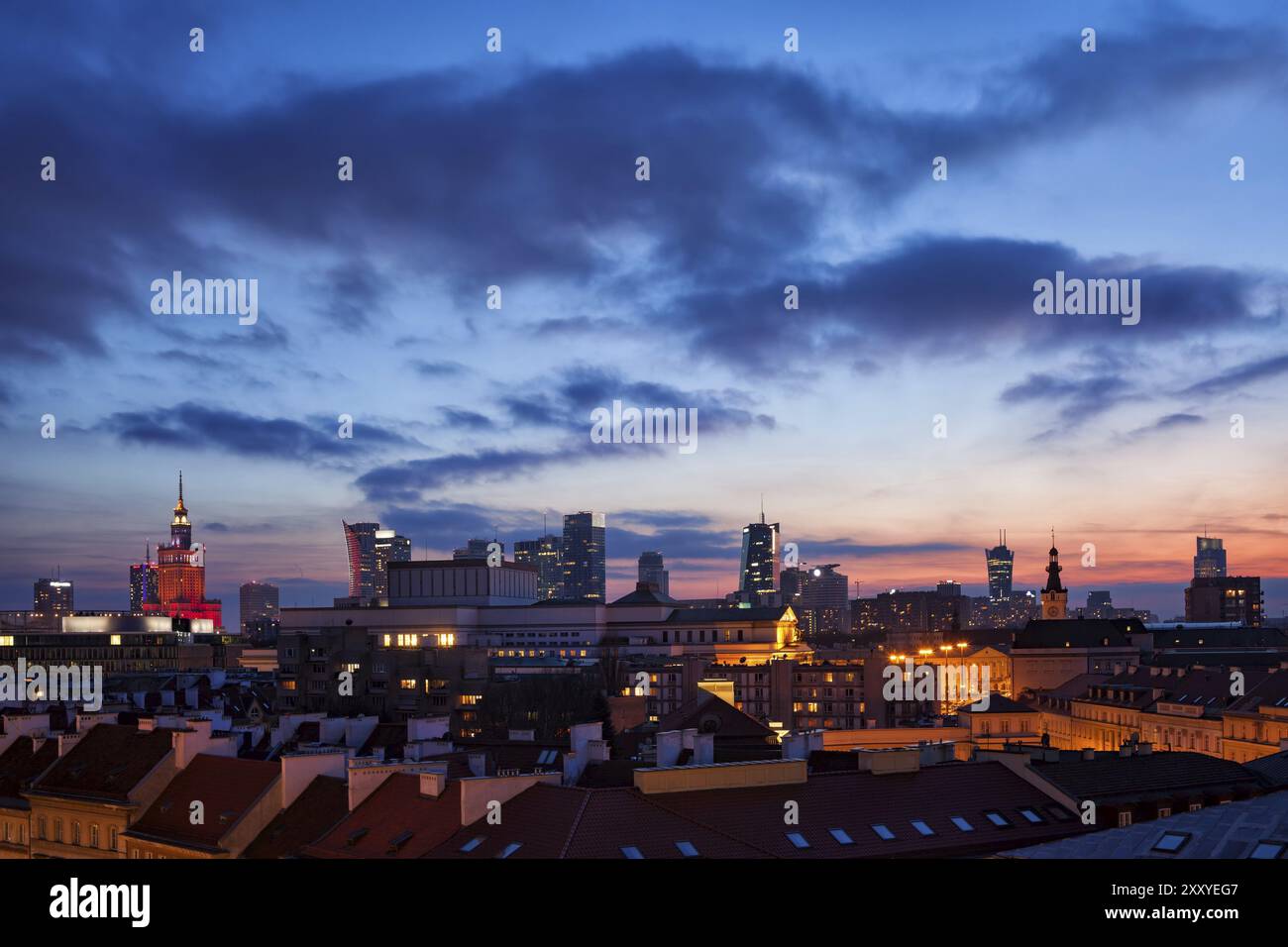 Warsaw poland skyline silhouette hi-res stock photography and images ...