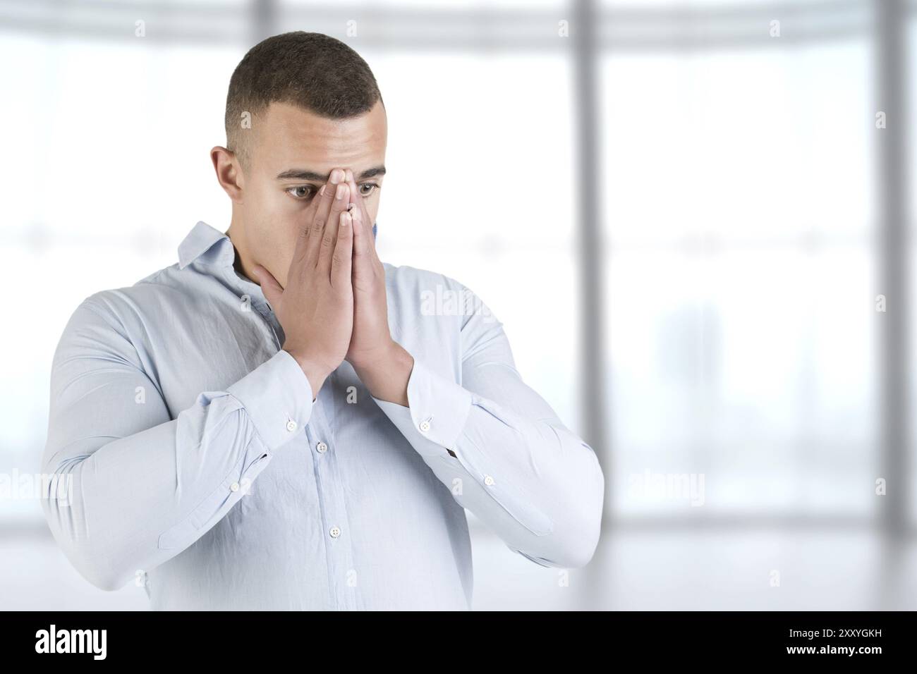 Man suffering from a stress attack Stock Photo