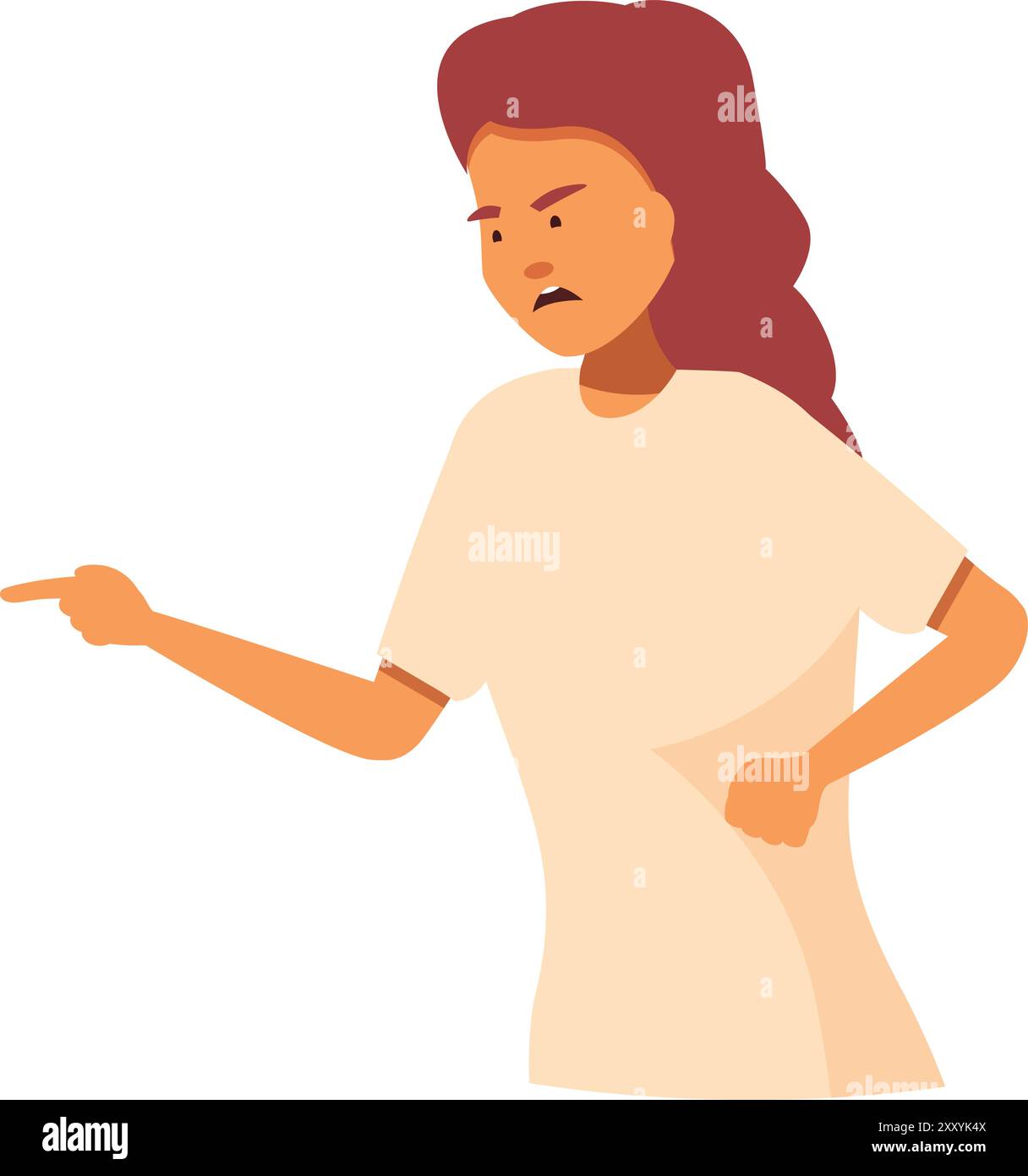 Angry woman pointing finger, making accusation with negative facial ...