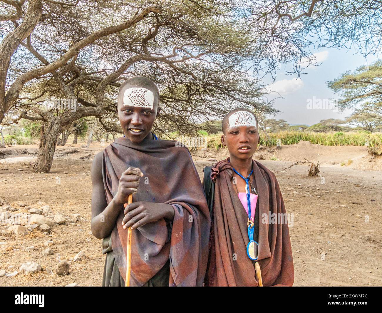 Ngorongoro Tanzania August 21 2016 Local Teenager Dressed In Ngorongoro Tanzania August 21 2016 Local Teenager Dressed In