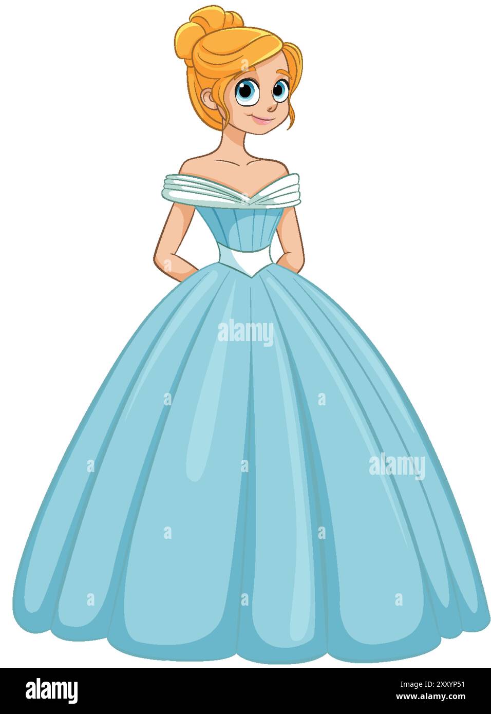 Cartoon princess in blue dress Stock Vector Images - Alamy