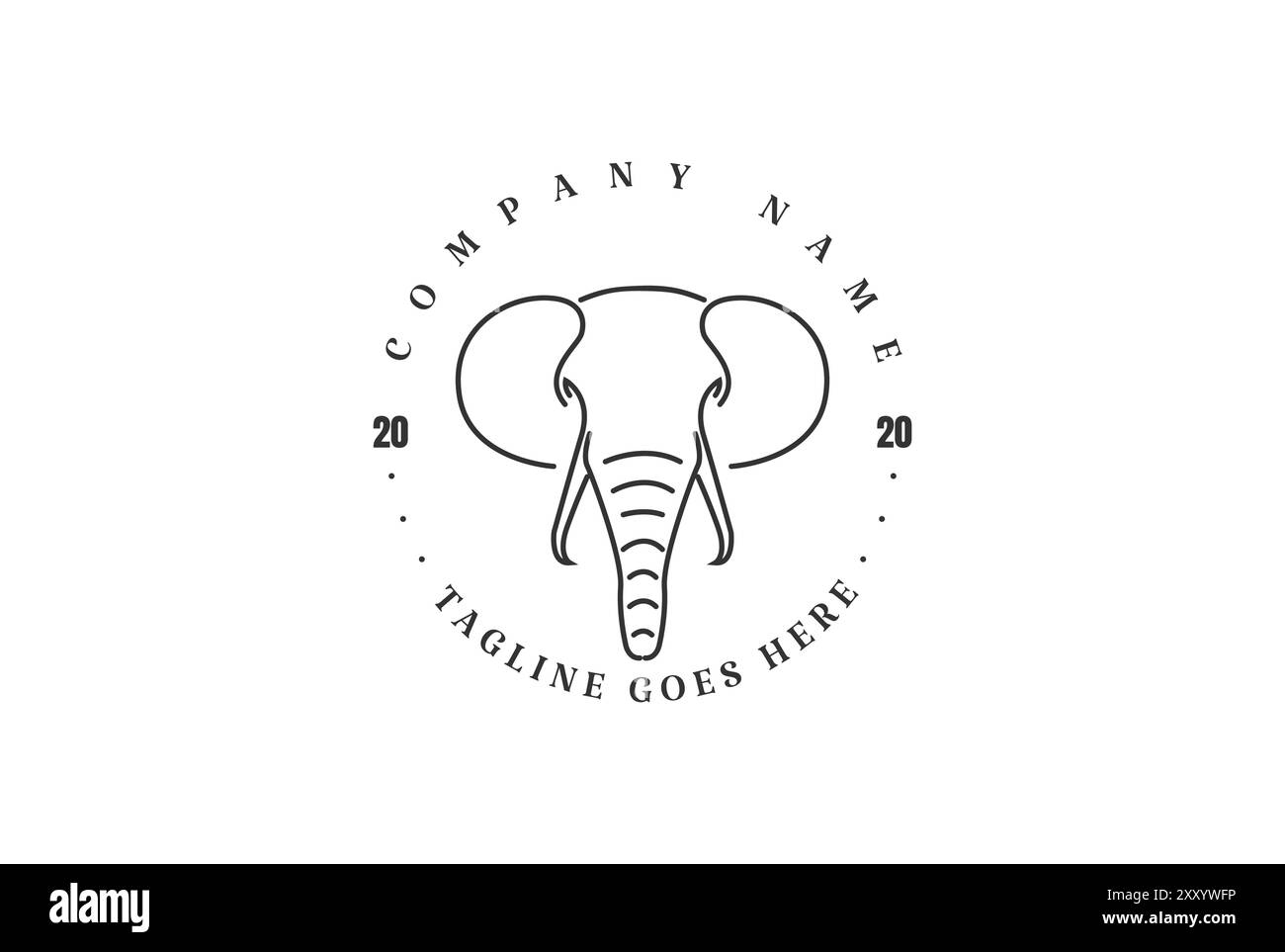 Simple Minimalist Elephant Head Line Outline Logo Design Vector Stock  Vector Image \u0026 Art - Alamy, image size:1300x963