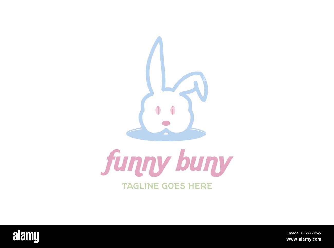 Funny Cute Baby Rabbit Bunny Cartoon Mascot Character Logo Design ...