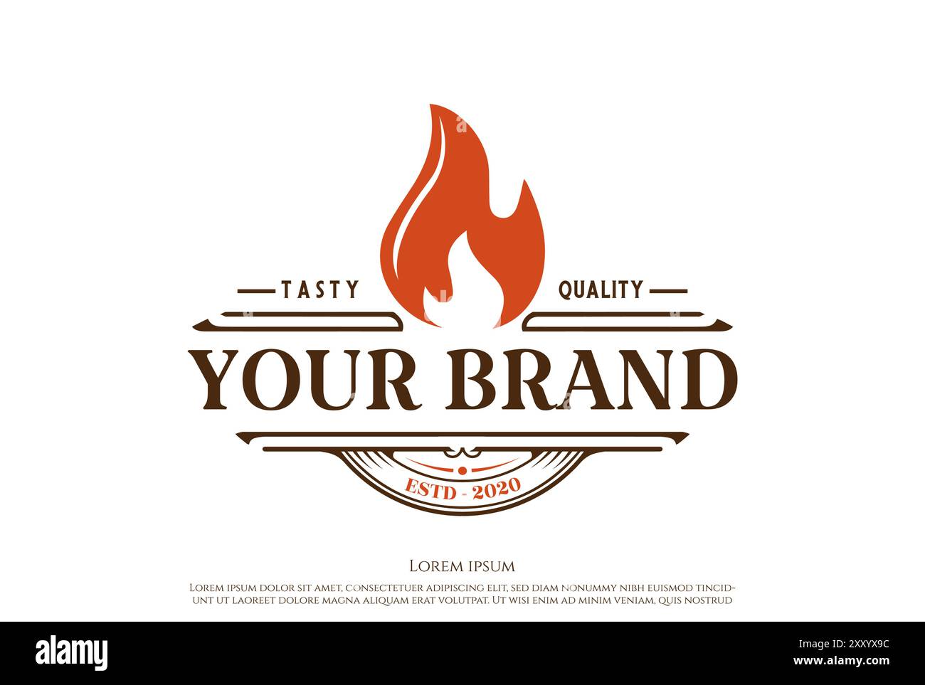 Rustic Retro Vintage BBQ Barbecue Grill Logo Design Vector Stock Vector ...