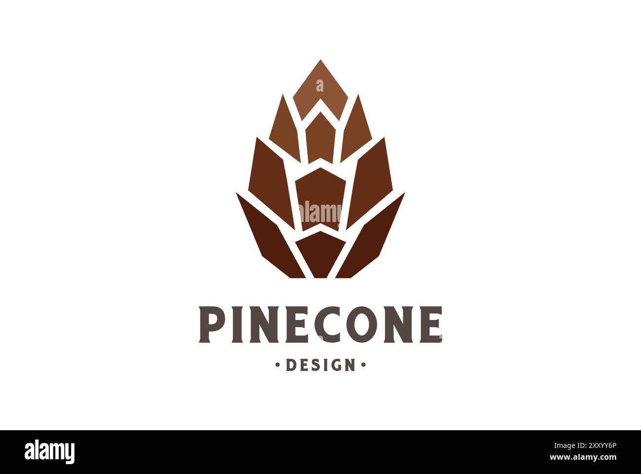 Simple Minimalist Geometric Pine Cone Logo Design Vector Stock Vector