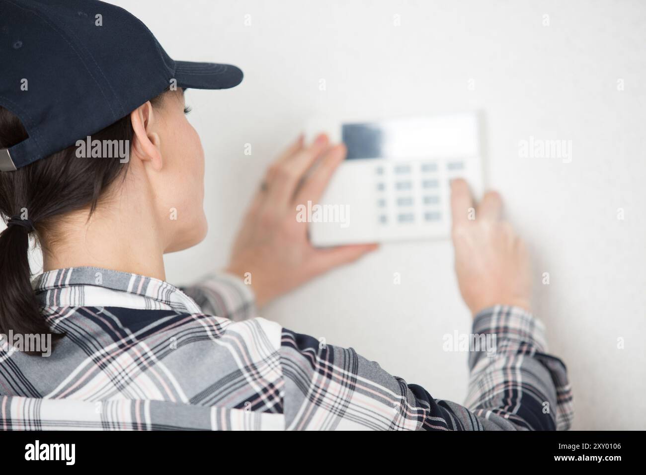 smart home and mobile application for managing smart devices Stock Photo