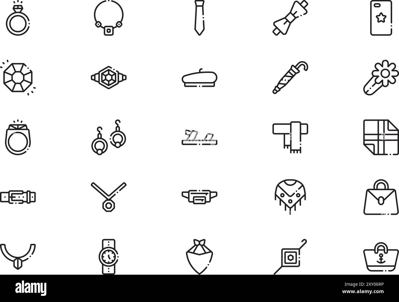 Fashion accessories icons collection is a vector illustration with ...