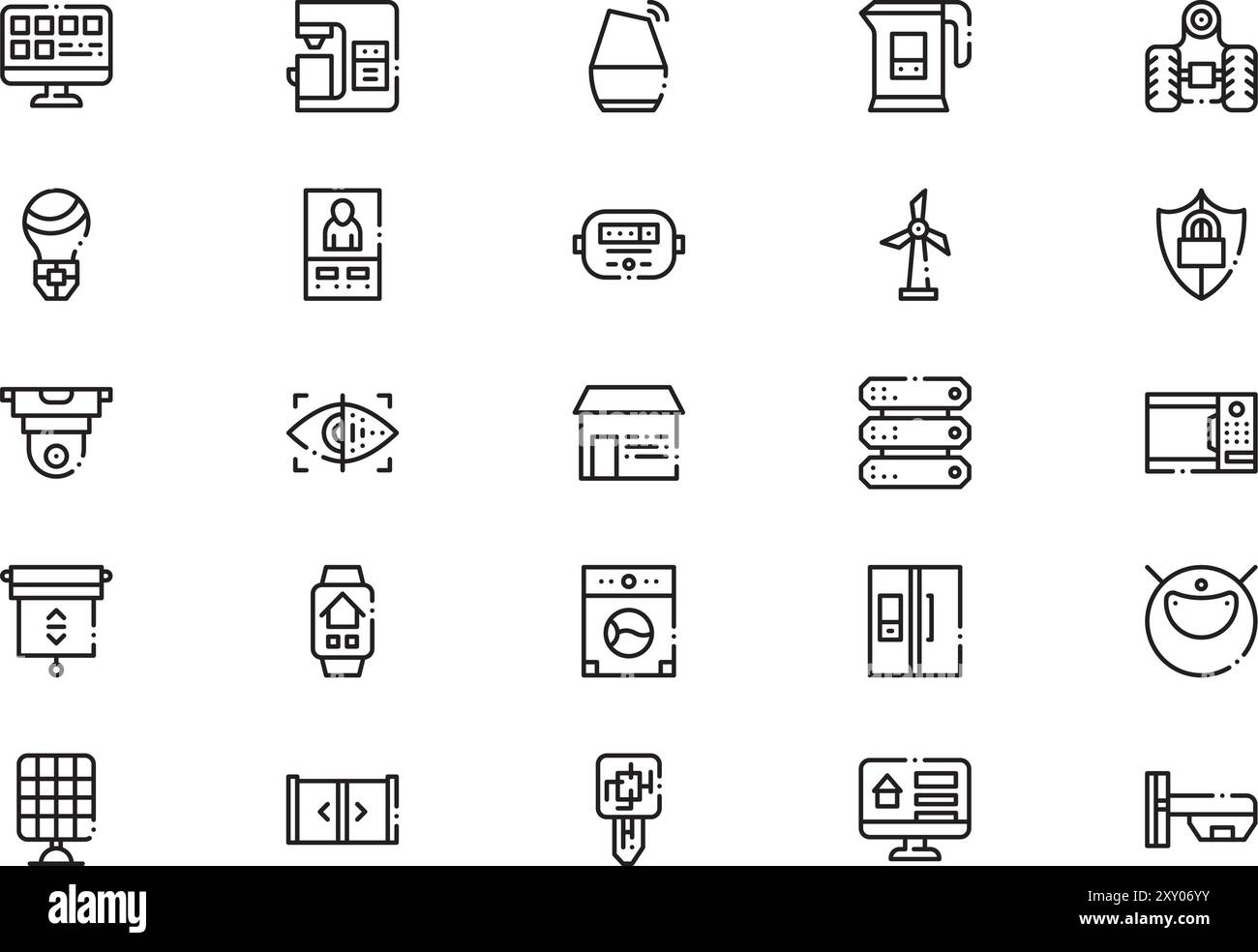 Smarthome icons collection is a vector illustration with editable stroke. Stock Vector